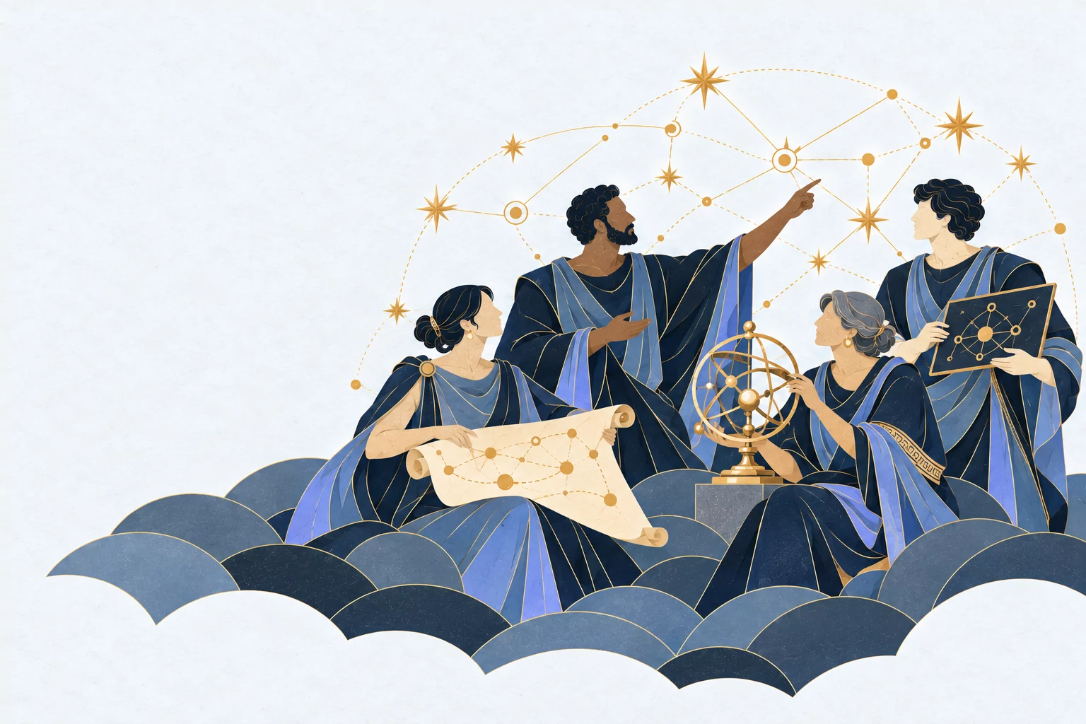 A strategic team mapping brand signals across a connected constellation.